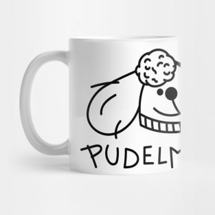 Funny poodle as a bobble hat Mug